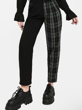 Disturbia Checkmate High Waist Tapered Trousers